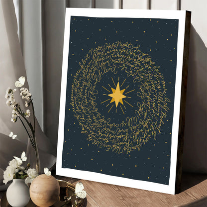 Silent Night Portrait Canvas Wall Art - Christmas Gift