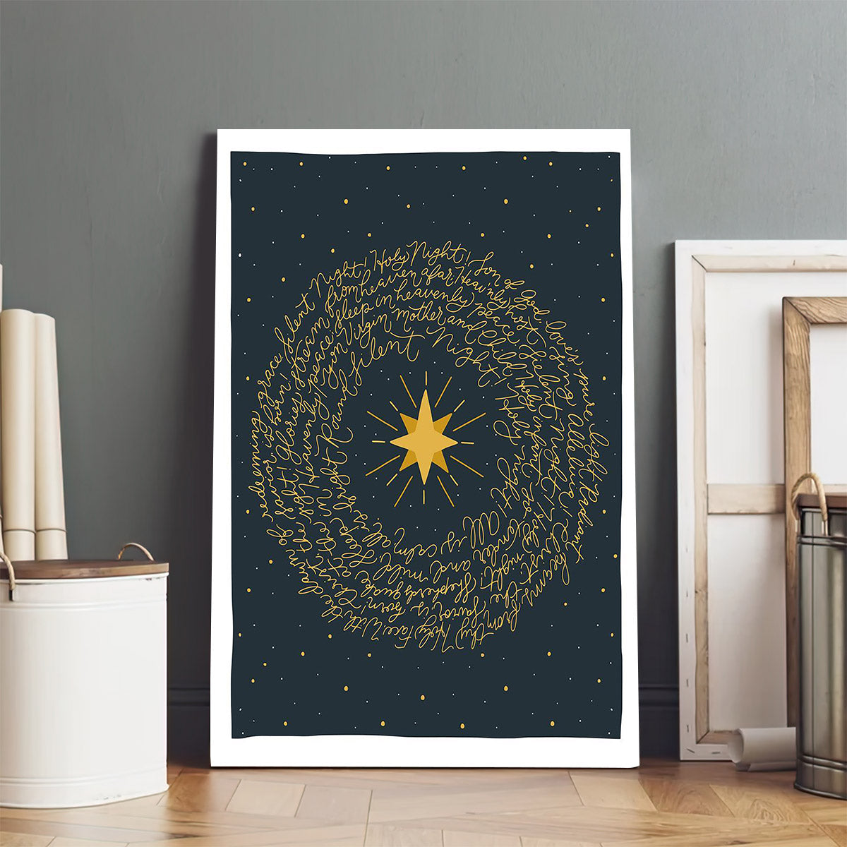 Silent Night Portrait Canvas Wall Art - Christmas Gift