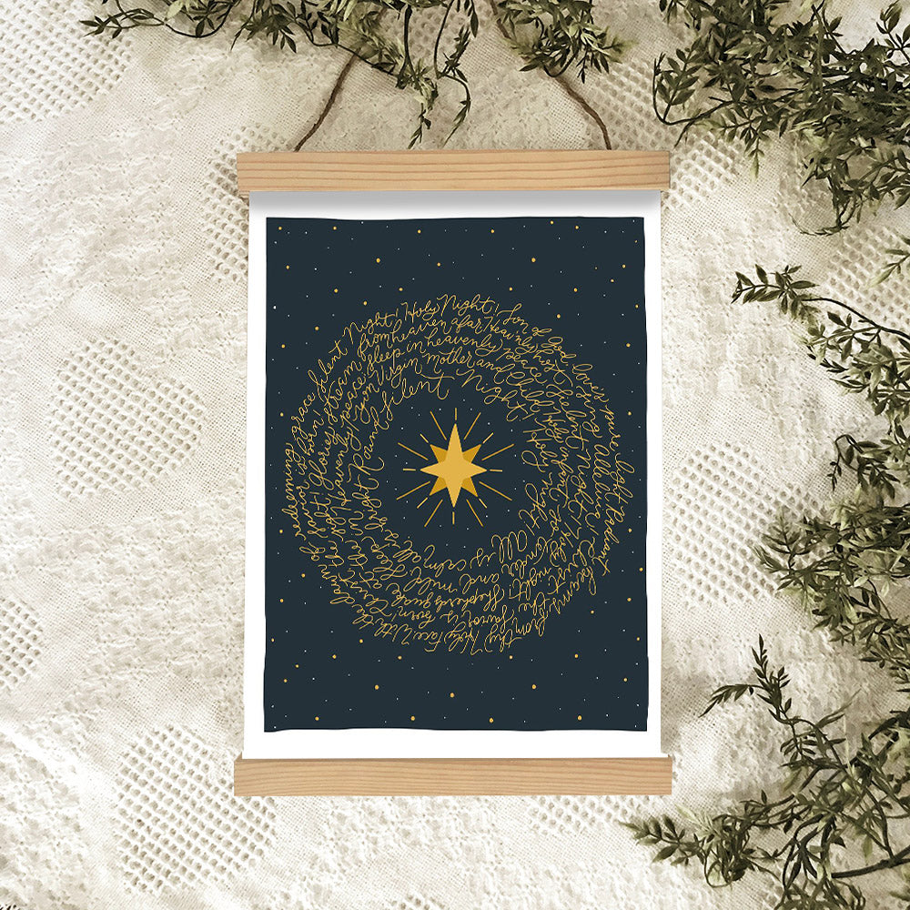 Silent Night Portrait Hanging Canvas Wall Art - Christmas Gift - Religious Canvas