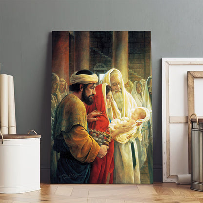 Simeon Reverencing The Christ Child Canvas Pictures - Religious Wall Art Canvas - Christian Paintings For Home