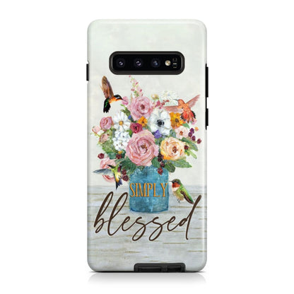 Simply Blessed Hummingbird Flower Christian Phone Case - Scripture Phone Cases - Iphone Cases Christian