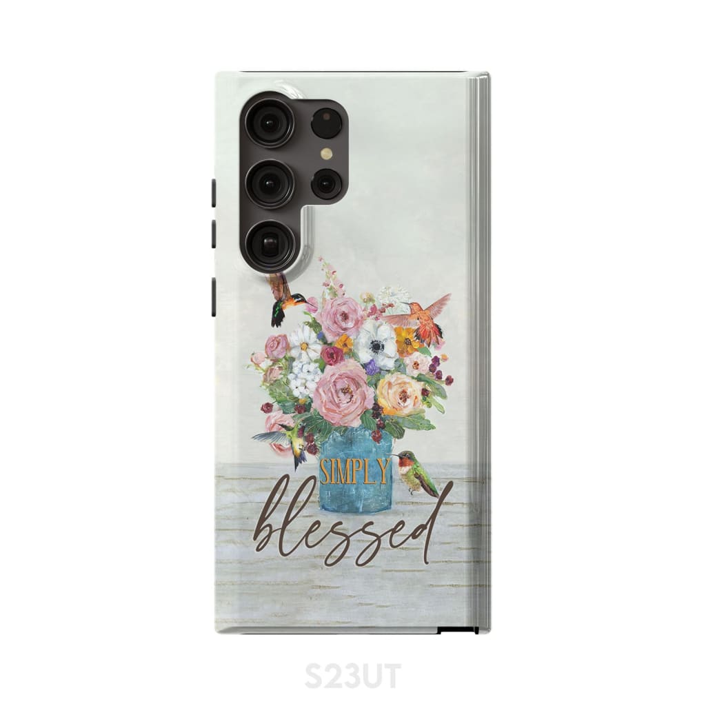 Simply Blessed Hummingbird Flower Christian Phone Case - Scripture Phone Cases - Iphone Cases Christian