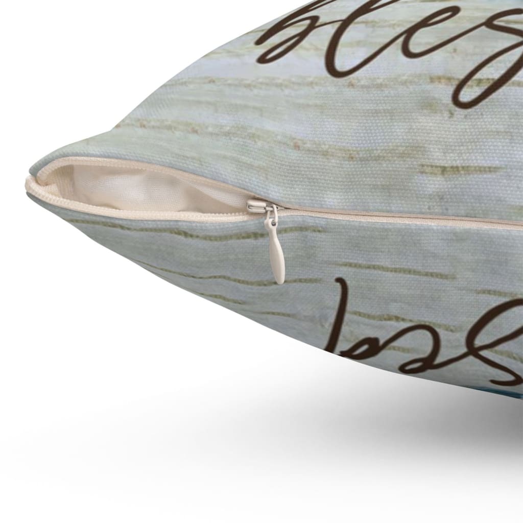 Simply Blessed Hummingbird Flowers Throw Pillow