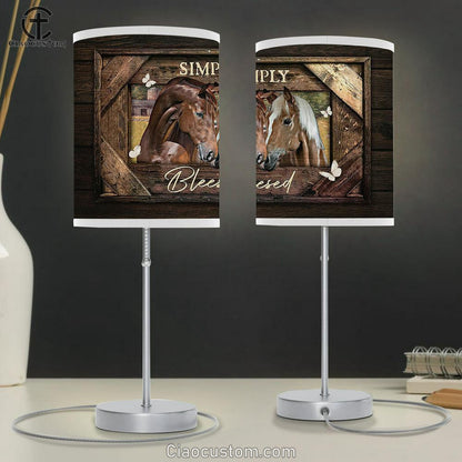 Simply Blessed Quarter Horse Butterfly Lamp Art Table Lamp - Christian Room Decor - Gifts For Horse Lovers