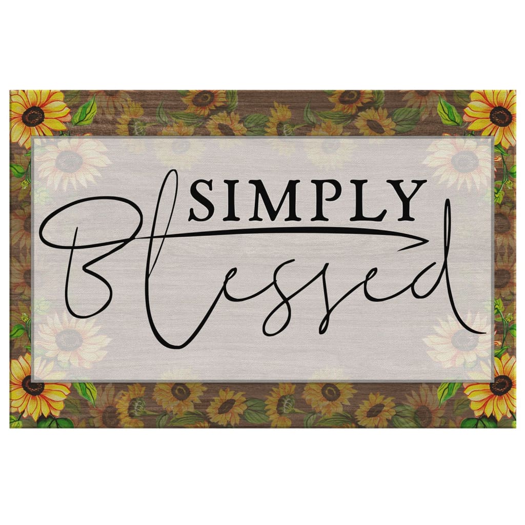 Simply Blessed Sunflower Canvas Wall Art - Christian Canvas - Faith Canvas