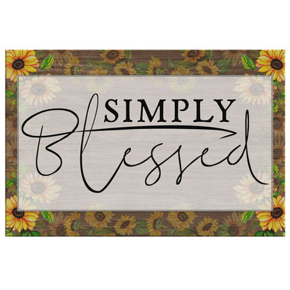 Simply Blessed Sunflower Canvas Wall Art - Christian Canvas - Faith Canvas