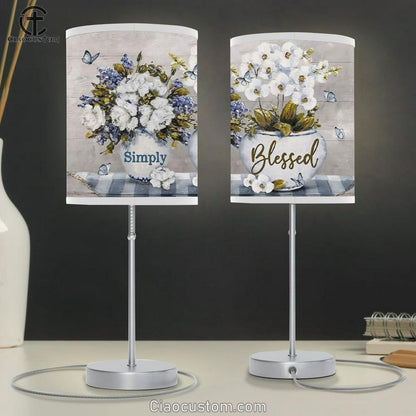 Simply Blessed Table Lamp For Bedroom - - Christian Gifts - Christian Room Decor