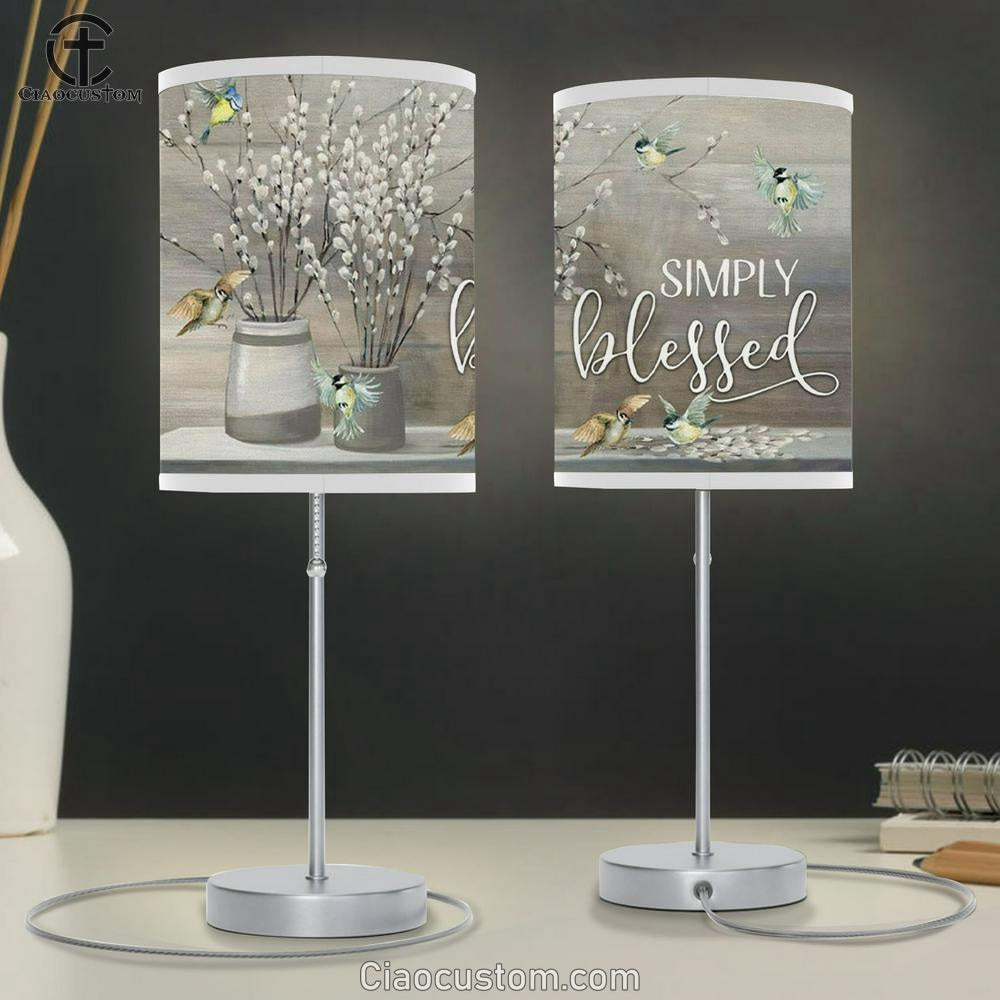 Simply Blessed Table Lamp For Bedroom - Christian Lamp Art - Christian Room Decor