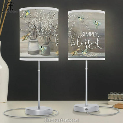 Simply Blessed Table Lamp For Bedroom - Christian Lamp Art - Christian Room Decor