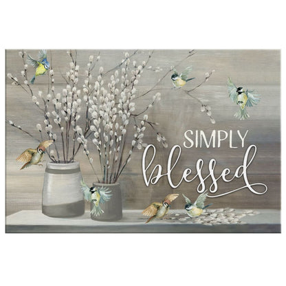 Simply Blessed Wall Art Canvas - Christian Wall Art - Religious Wall Decor