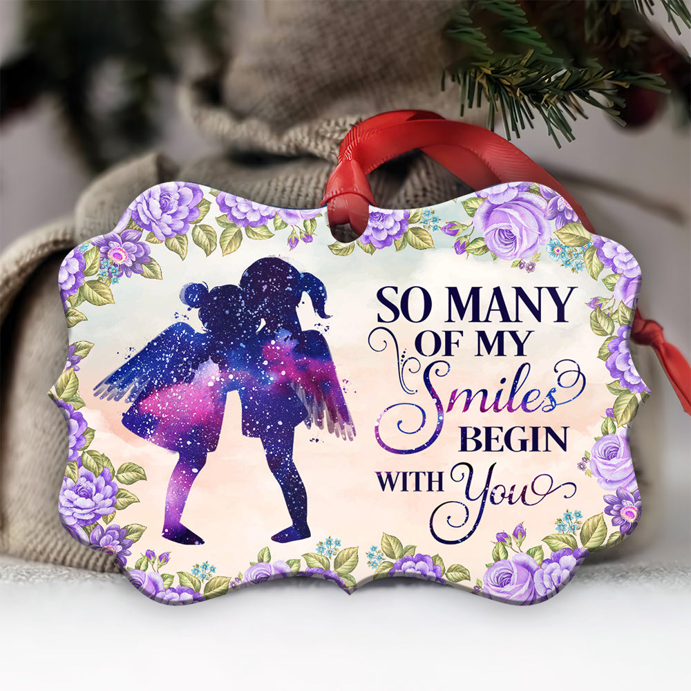 Sister Angel So Many Of My Smiles Begin With You Metal Ornament - Christmas Ornament - Christmas Gift