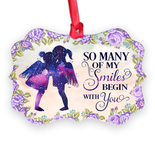 Sister Angel So Many Of My Smiles Begin With You Metal Ornament - Christmas Ornament - Christmas Gift
