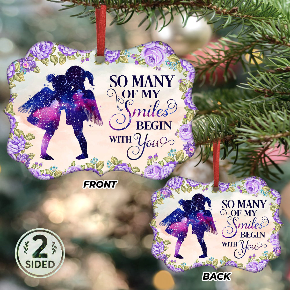 Sister Angel So Many Of My Smiles Begin With You Metal Ornament - Christmas Ornament - Christmas Gift
