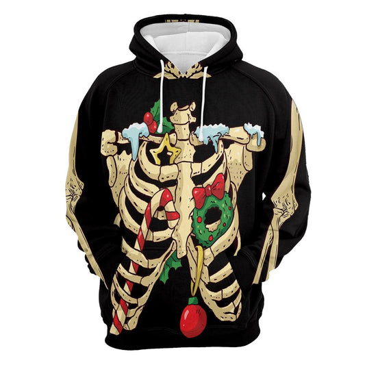 Skeleton Christmas All Over Print 3D Hoodie For Men And Women, Best Gift For Dog lovers, Best Outfit Christmas