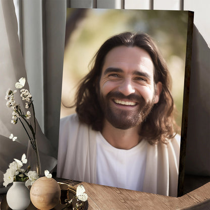 Smiling Jesus - Jesus Canvas Pictures - Christian Wall Art