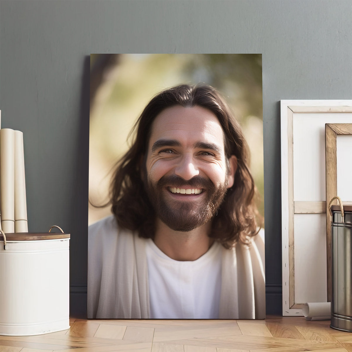 Smiling Jesus - Jesus Canvas Pictures - Christian Wall Art