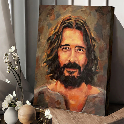 Smiling Jesus Canvas Wall Art - Jesus Christ Canvas - Christian Wall Art