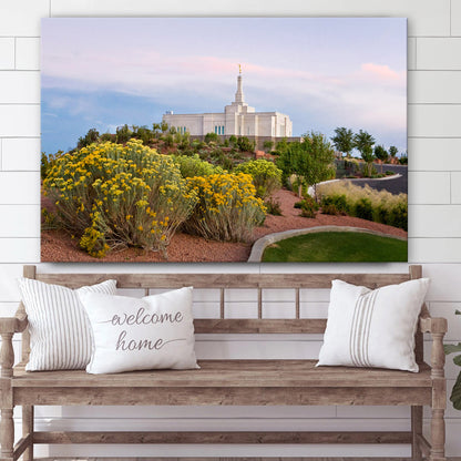 Snowflake Temple Desertscape Canvas Wall Art - Jesus Christ Picture - Canvas Christian Wall Art