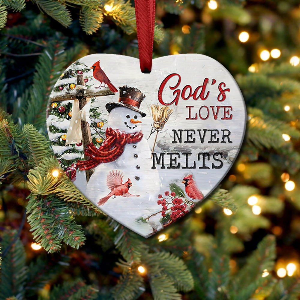 Snowman 2 Heart Ceramic Ornament - Christmas Ornament - Christmas Gift