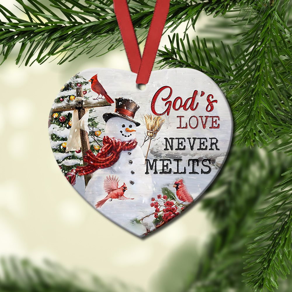 Snowman 2 Heart Ceramic Ornament - Christmas Ornament - Christmas Gift