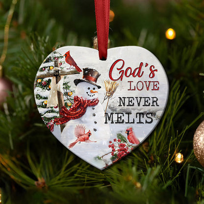 Snowman 2 Heart Ceramic Ornament - Christmas Ornament - Christmas Gift