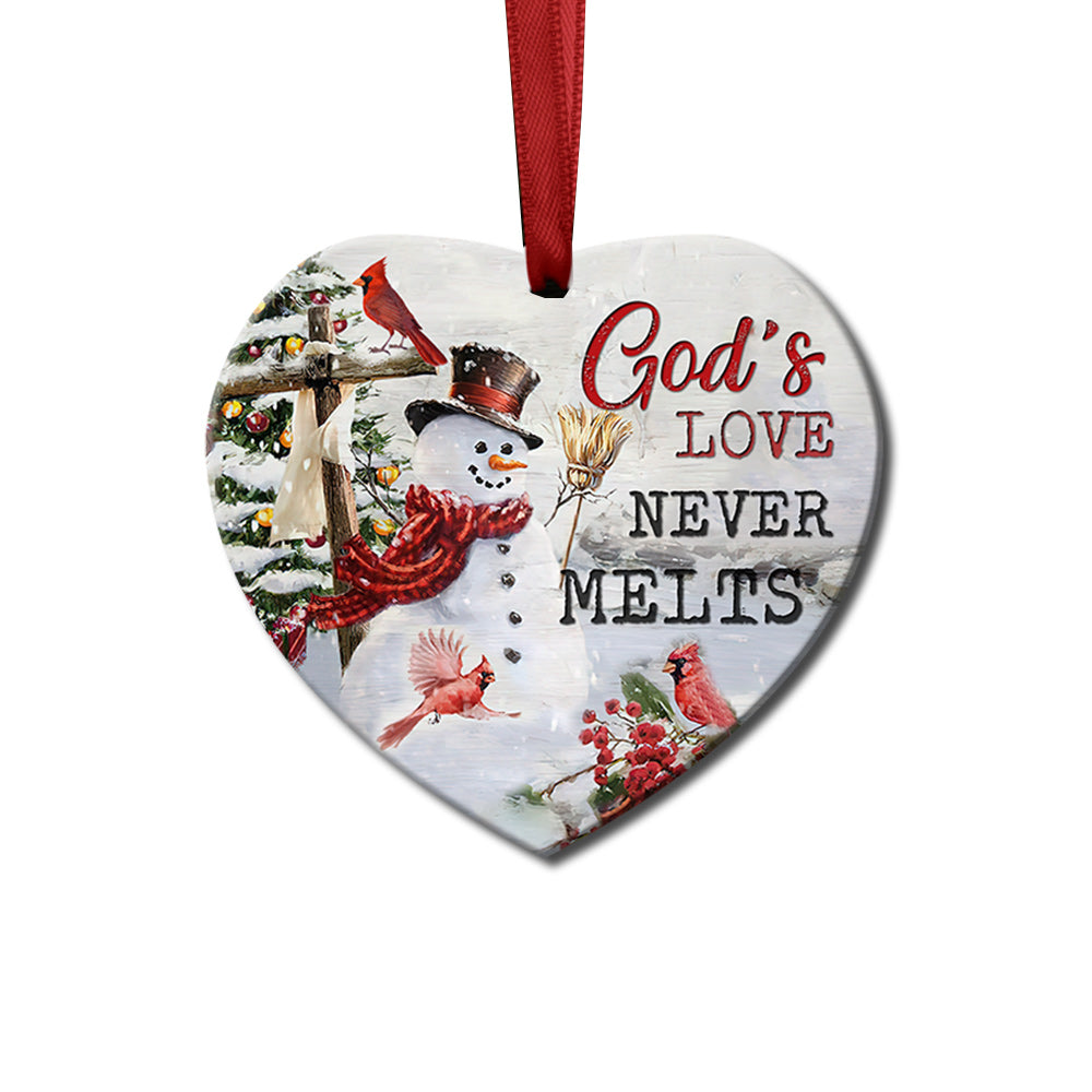 Snowman 2 Heart Ceramic Ornament - Christmas Ornament - Christmas Gift