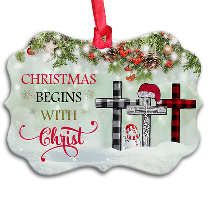 Snowman 2 Metal Ornament - Christmas Ornament - Christmas Gift