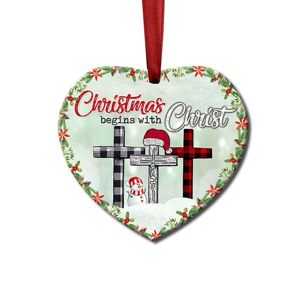 Snowman 3 Heart Ceramic Ornament - Christmas Ornament - Christmas Gift