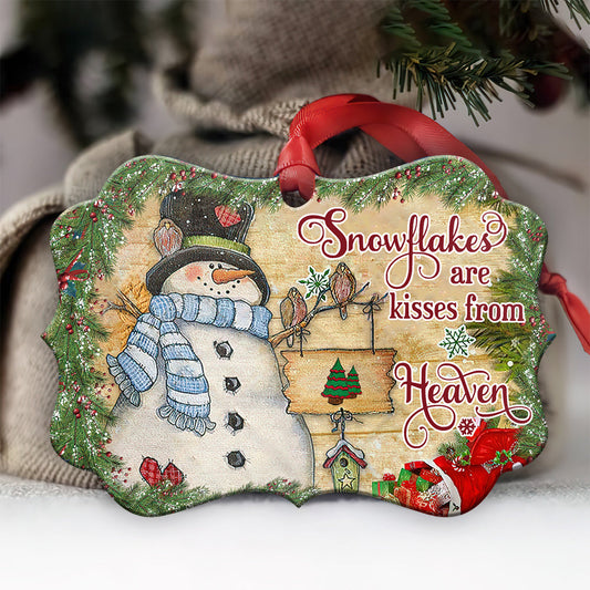 Snowman Are Kisses From Heaven Metal Ornament - Christmas Ornament - Christmas Gift