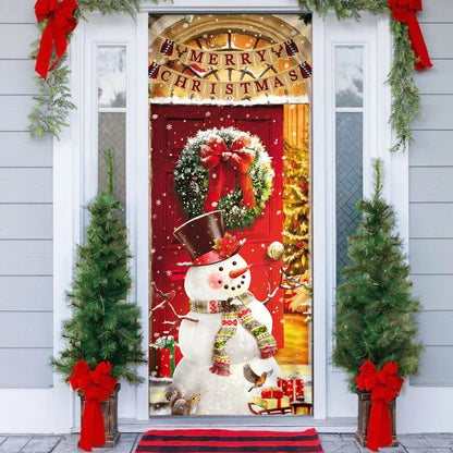 Snowman Christmas Door Cover - Home Decor - Christmas Door Cover - Christmas Outdoor Decoration