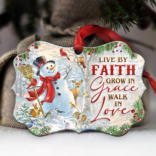 Snowman Faith 2 Metal Ornament - Christmas Ornament - Christmas Gift