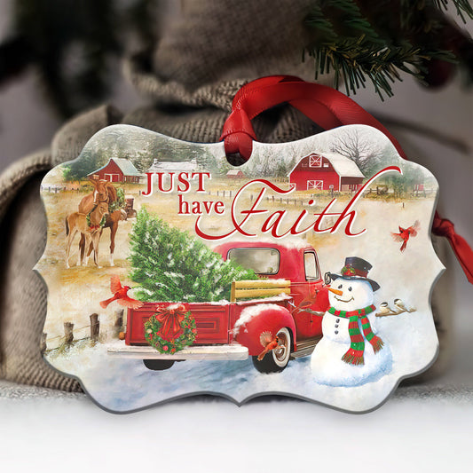Snowman Faith 4 Metal Ornament - Christmas Ornament - Christmas Gift