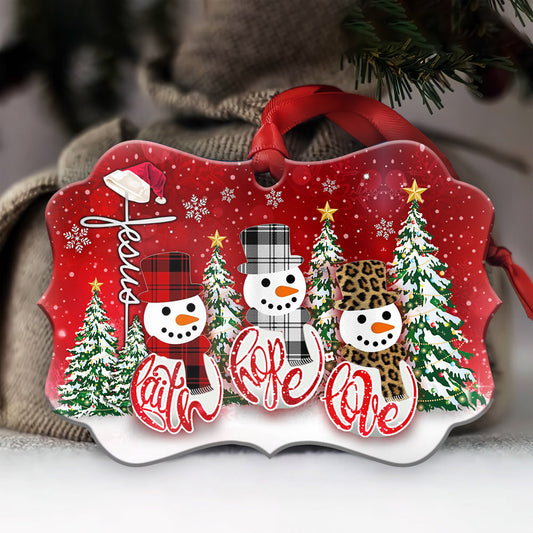 Snowman Faith Metal Ornament - Christmas Ornament - Christmas Gift