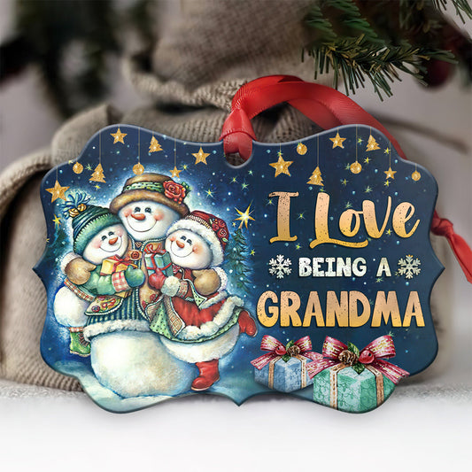 Snowman Grandma Metal Ornament - Christmas Ornament - Christmas Gift
