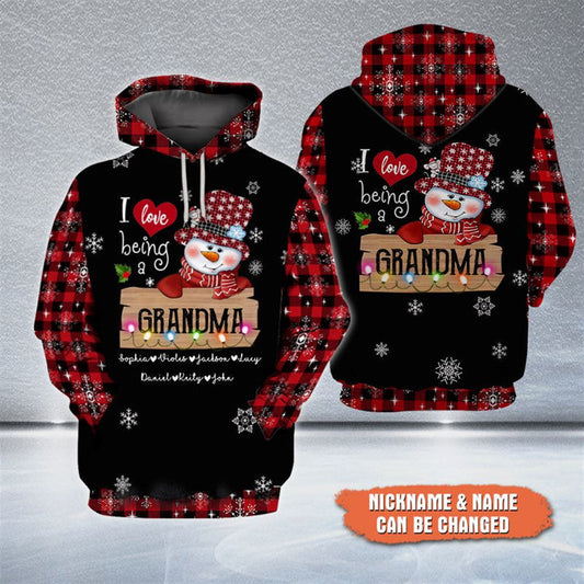 Snowman Nana Mom Christmas All Over Print 3D Hoodie For Men And Women, Christmas Gift, Warm Winter Clothes, Best Outfit Christmas
