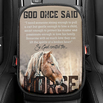 So God Created The Horse Seat Box Cover, Perfect Gift For Vets & Horse Lovers, Christian Car Interior Accessories