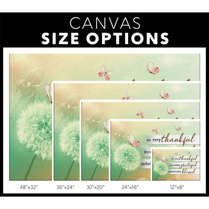 So Very Thankful Incredibly Grateful Unbelievably Blessed Canvas Wall Art - Christian Canvas - Faith Canvas