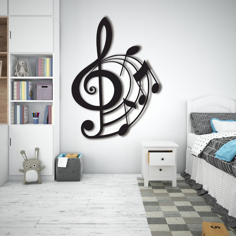 Sol Key Metal Art Music lovers gift - Living room decoration - Wall hangings Music notes wall art Music house decoration
