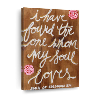 Solomon I Have Found The One Whom My Soul Loves Wall Art Canvas - Canvas Religious Wall Art - Christian Wall Decor Living Room