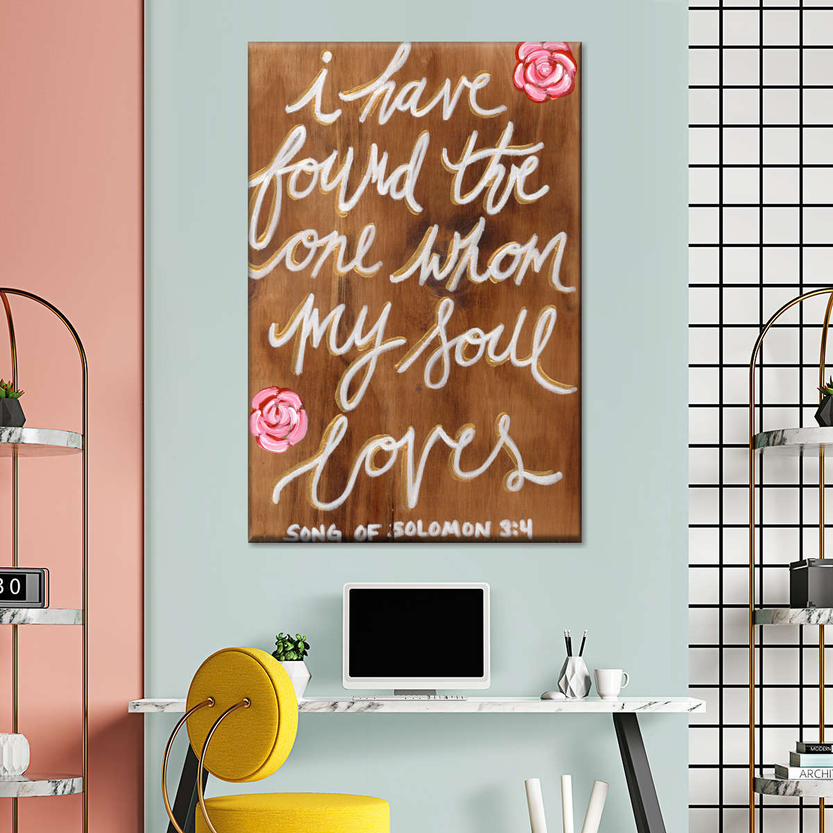 Solomon I Have Found The One Whom My Soul Loves Wall Art Canvas - Canvas Religious Wall Art - Christian Wall Decor Living Room