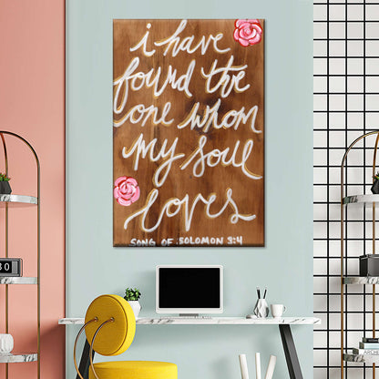 Solomon I Have Found The One Whom My Soul Loves Wall Art Canvas - Canvas Religious Wall Art - Christian Wall Decor Living Room