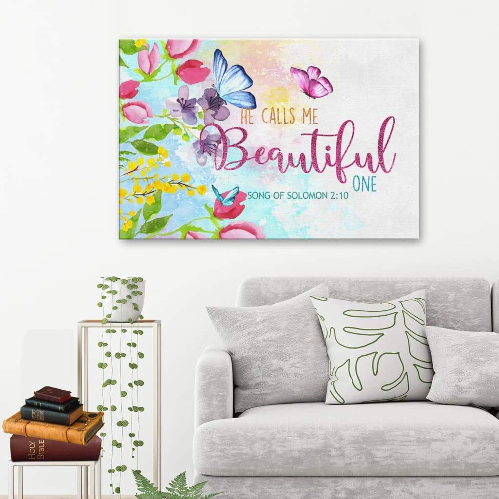 Song Of Solomon 210 He Calls Me Beautiful One Canvas Wall Art - Religious Wall Decor