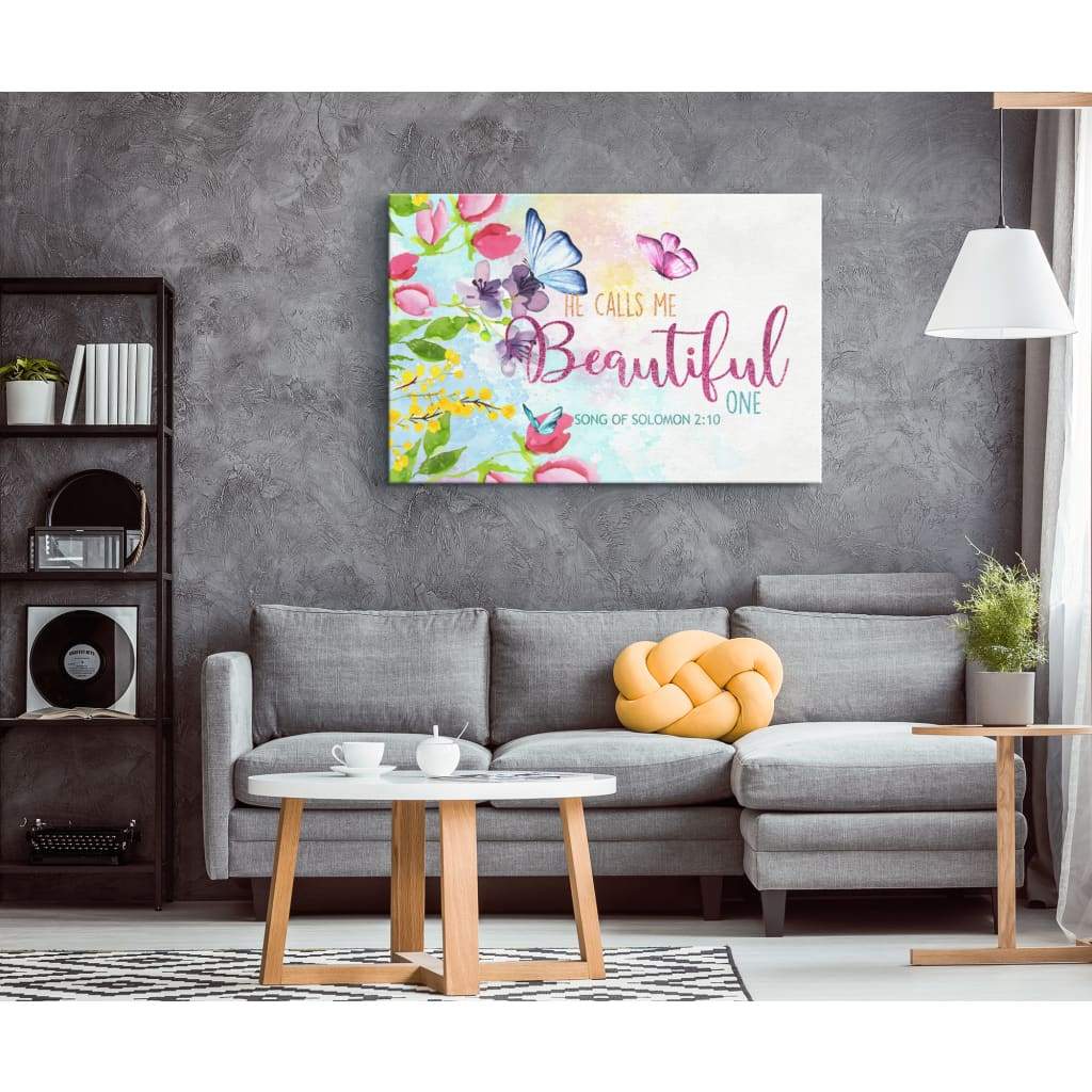 Song Of Solomon 210 He Calls Me Beautiful One Canvas Wall Art - Religious Wall Decor