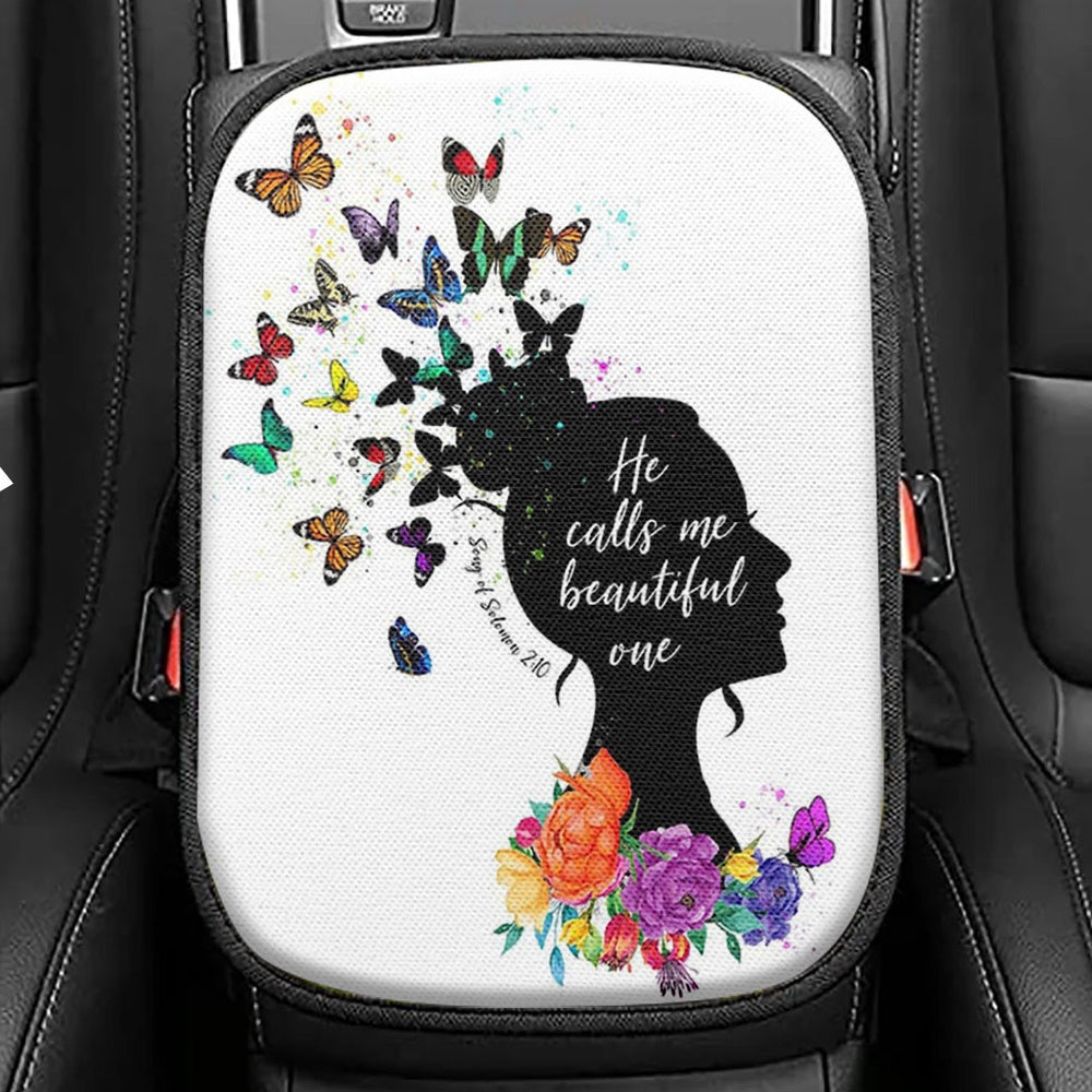 Song Of Solomon 2 10 Seat Box Cover, He Calls Me Beautiful One Car Center Console Cover, Encouragement Christian Gifts For Women, Teens, Girls