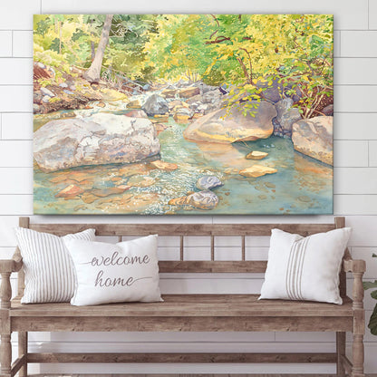 Soothing Creek Canvas Wall Art - Jesus Christ Picture - Canvas Christian Wall Art