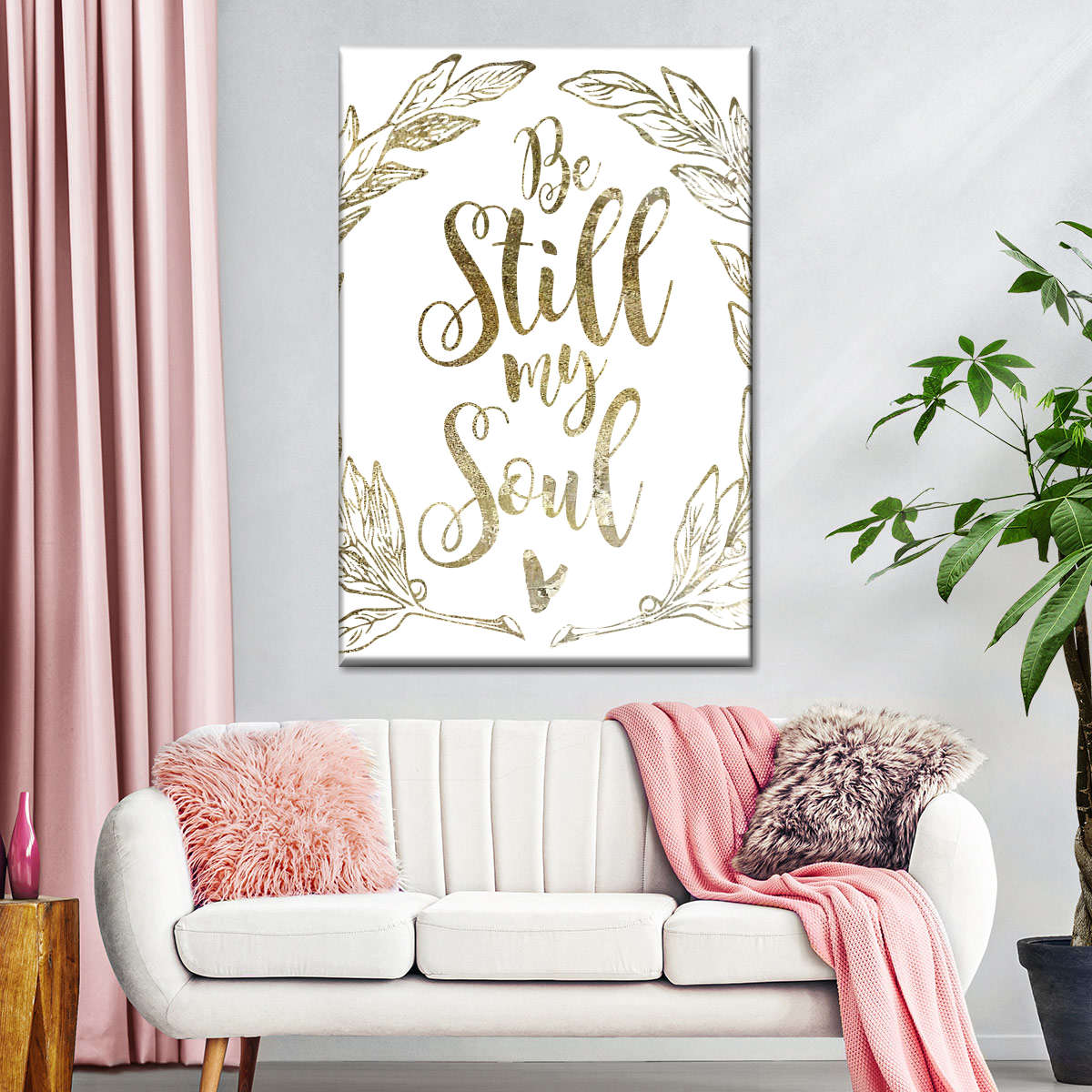Soul Be Still I Wall Art Canvas - Canvas Religious Wall Art - Christian Wall Decor Living Room