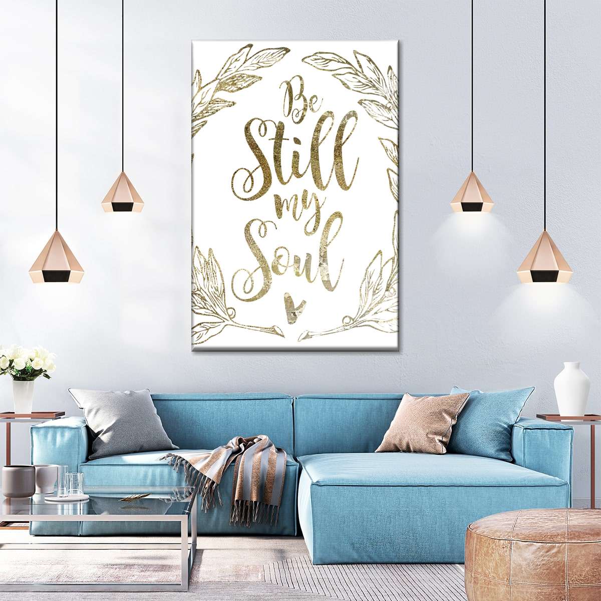 Soul Be Still I Wall Art Canvas - Canvas Religious Wall Art - Christian Wall Decor Living Room