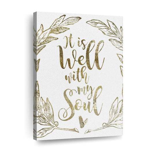Soulfully Well I Wall Art Canvas - Canvas Religious Wall Art - Christian Wall Decor Living Room