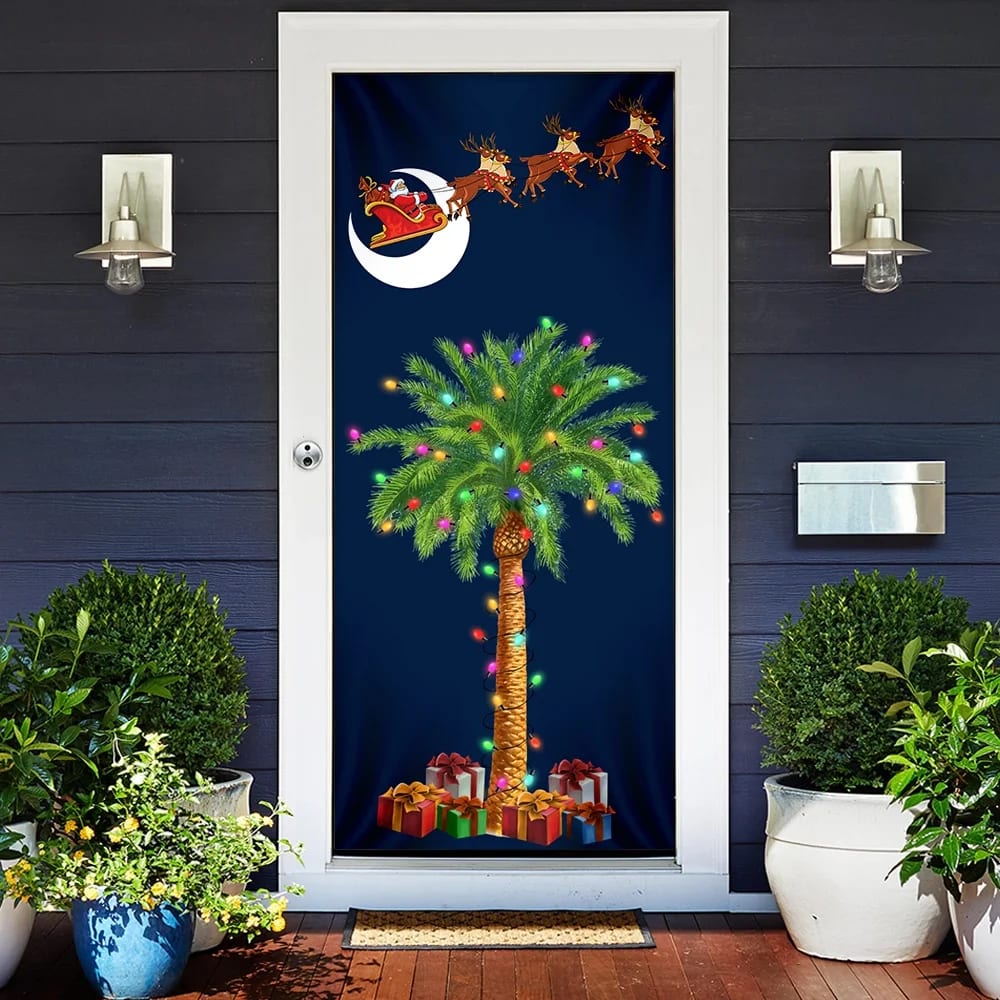South Carolina Christmas Door Cover - Slim Tree Door Cover - Christmas Outdoor Decoration
