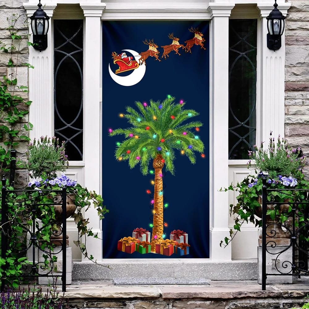 South Carolina Christmas Door Cover - Slim Tree Door Cover - Christmas Outdoor Decoration